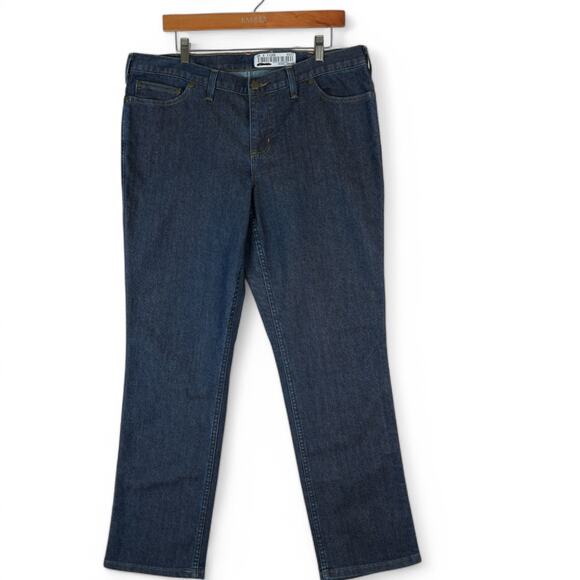 Carhartt Denim - Carhartt Jeans Womens 14R Stretch Relaxed Fit Straight Leg Dark Denim 393-83